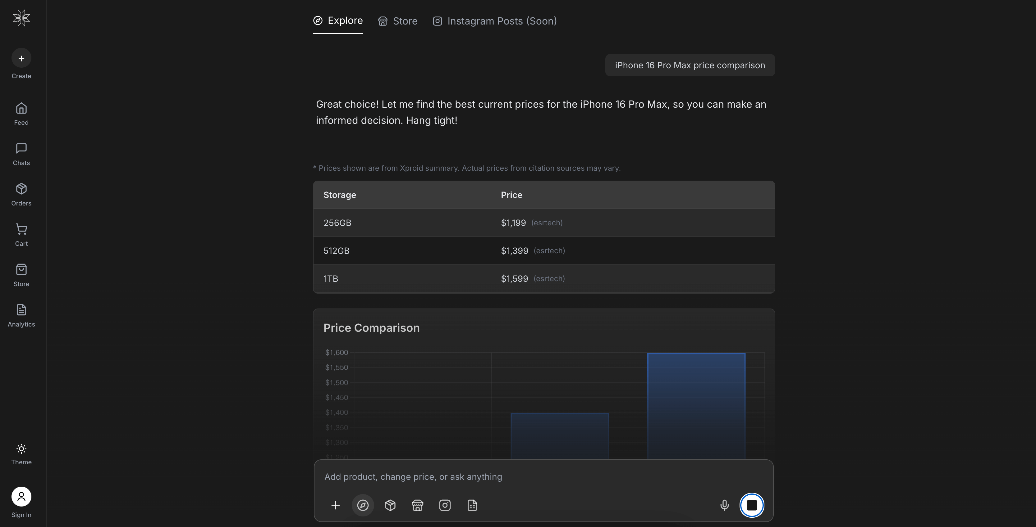 Xproid explore and discovery interface