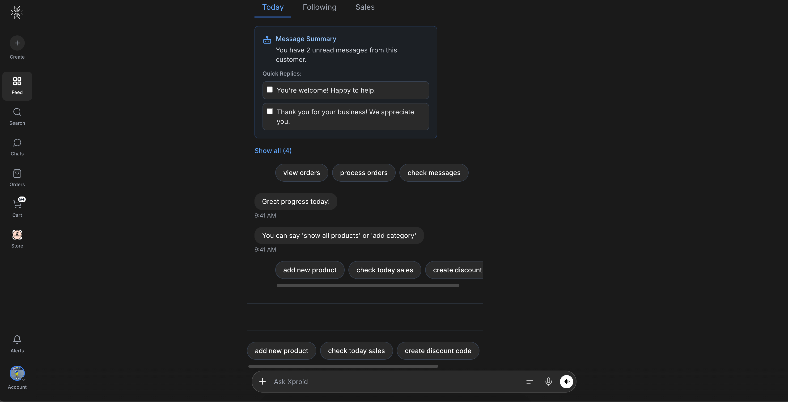 Xproid personalized feed showing relevant updates